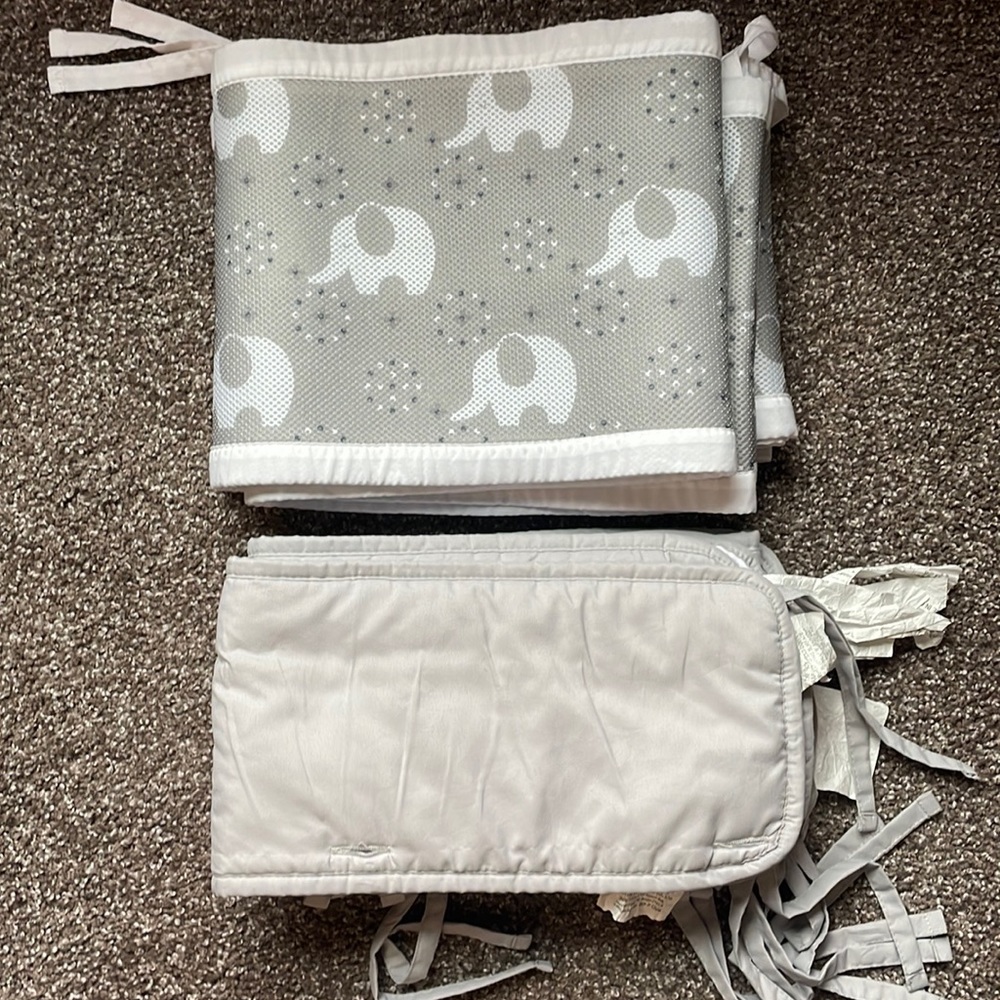 Mesh crib bumper and crib rail guards